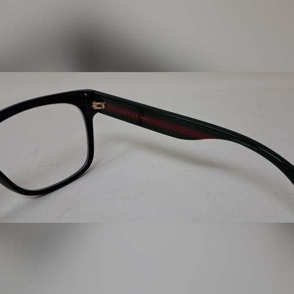 Gucci Women's Eyeglasses Glasses Unisex Black Striped GG0342OS 004 56-18-150 - Picture 5 of 16